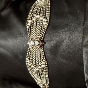 Stunning Wrist Cuff, the center is a recycled computer chip covered in silver